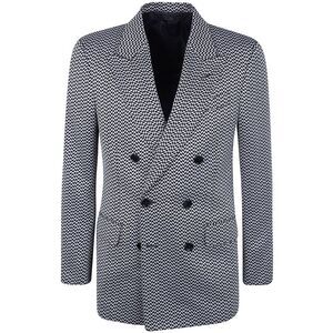 Tom Ford Men Jacquard Geometric Design Double Breasted Jacket